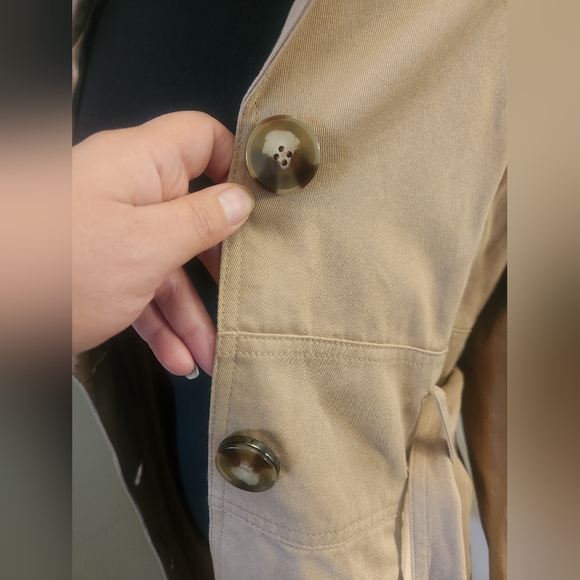 Kenneth Cole Trench Coat Khaki Medium - Picture 4 of 7